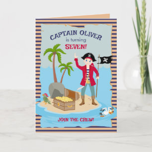 Captain Boy Pirate Ship Birthday Party Einladung