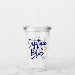 Captain Bride Nautical Junggeselinnen-Abschied Acryltrinkbecher
