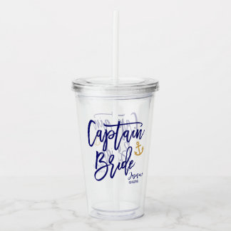 Captain Bride Nautical Junggeselinnen-Abschied Acryltrinkbecher