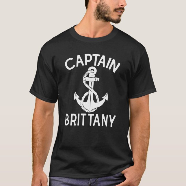 Captain Brittany Boat Anchor Boating Ship Yacht T-Shirt (Vorderseite)