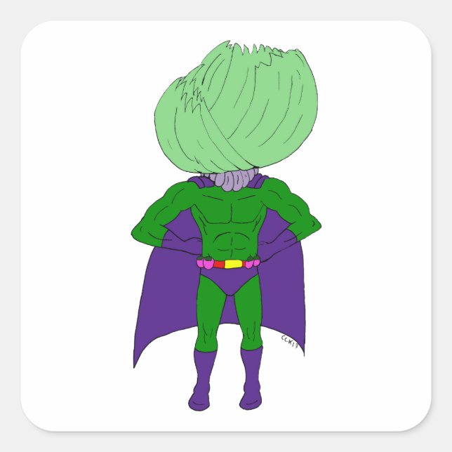 Captain Cabbage Quadratischer Aufkleber (Vorderseite)