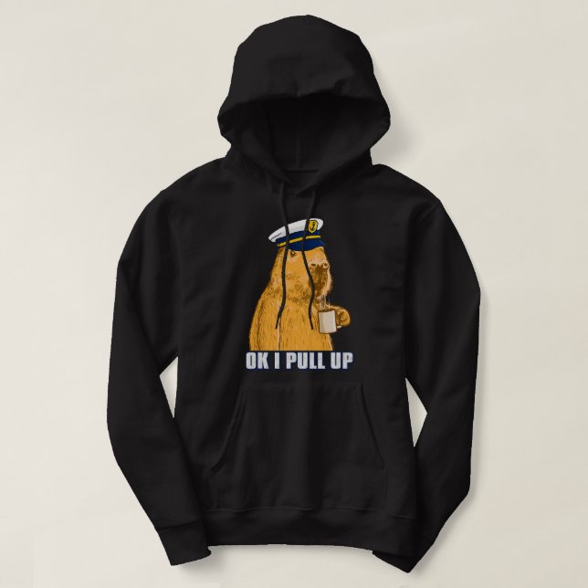 Captain Capybara Ok Bootsmann Mens I Pull Up with  Hoodie (Design vorne)