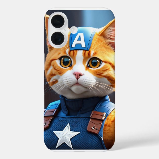 Captain Cat iPhone 16 Cover (Rückseite)