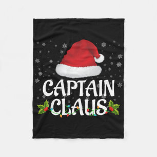 Captain Claus Christmas Lights Santa Pajama Famili Fleecedecke