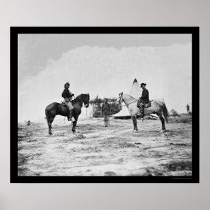 Captain Custer & General Pleasonton Falmouth 1863 Poster