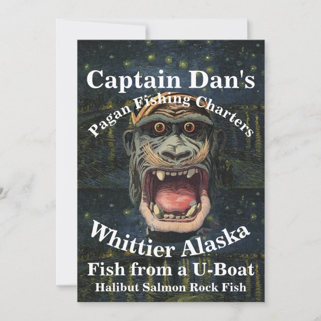 Captain Dan's Pagan Fishing Charters Whittier AK Einladung (Vorderseite)