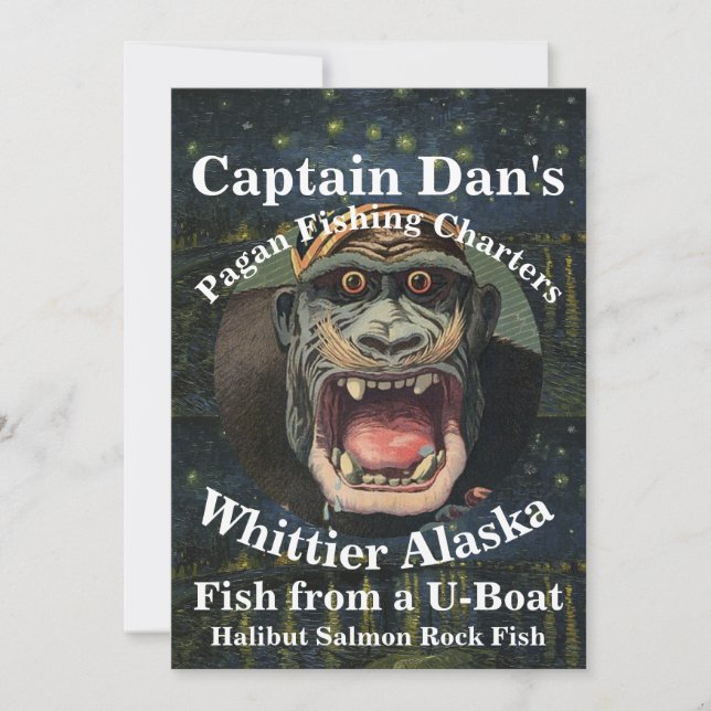 Captain Dan's Pagan Fishing Charters Whittier AK Einladung (Vorderseite)