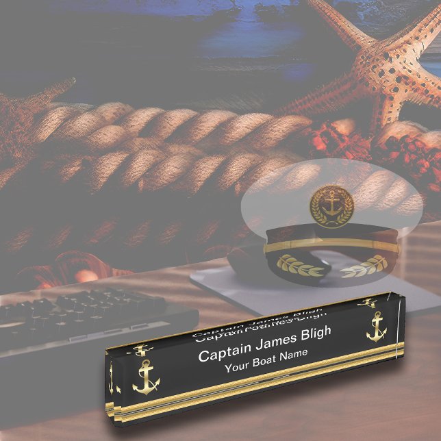 Captain Desk Name Teller von Classy Boat Namensplakette (Von Creator hochgeladen)
