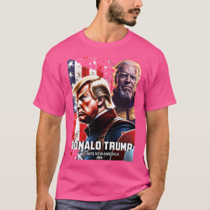 Captain Donald Trump Vs Thanos Biden 2 Trumps Neu T-Shirt