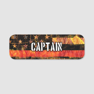 Captain Firefighter Flag Namensschild