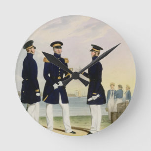Captain, Flag Officer and Commander (Undress) plat Runde Wanduhr