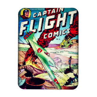 Captain Flight Vintages Goldenes Comic Magnet