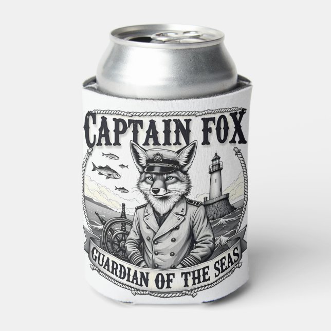Captain Fox Guardian of Seas Nautical Design Dosenkühler (Kanne Vorderseite)