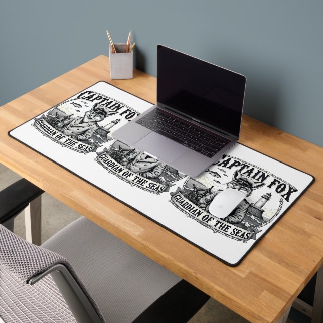 Captain Fox Guardian of Seas Nautical Design Schreibtischunterlage (Büro 2)