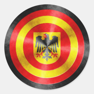 Captain Germany Hero Shield Runder Aufkleber