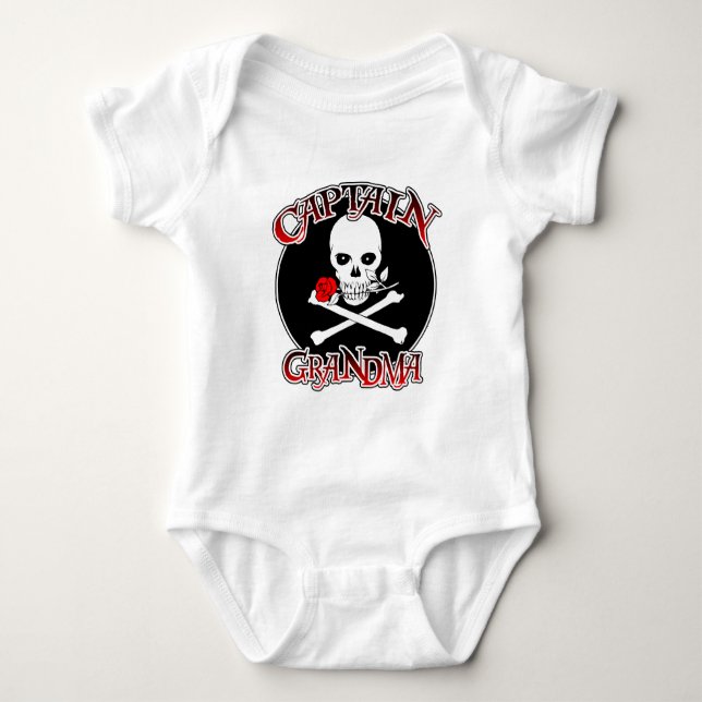 Captain Grandma Baby Strampler (Vorderseite)