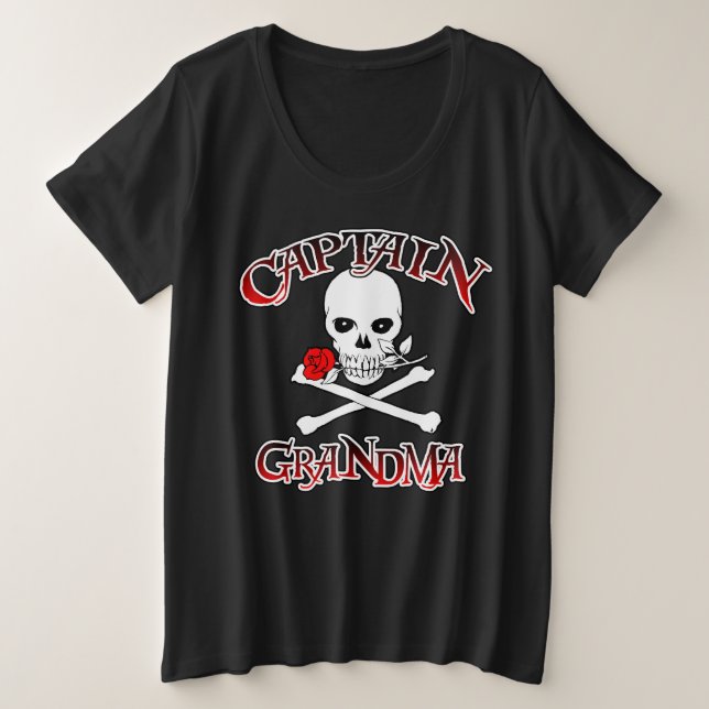 Captain Grandma Große Größe T-Shirt (Design vorne)