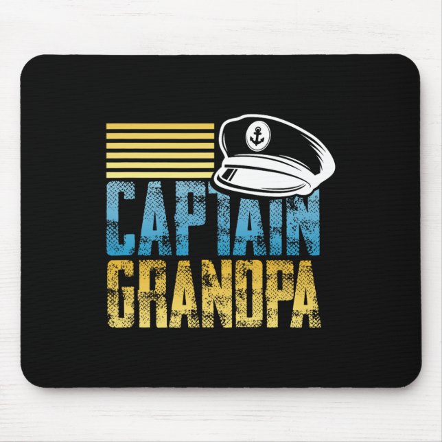 Captain Grandpa - Kapitän Hat segeln - Boot Lover Mousepad (Vorne)