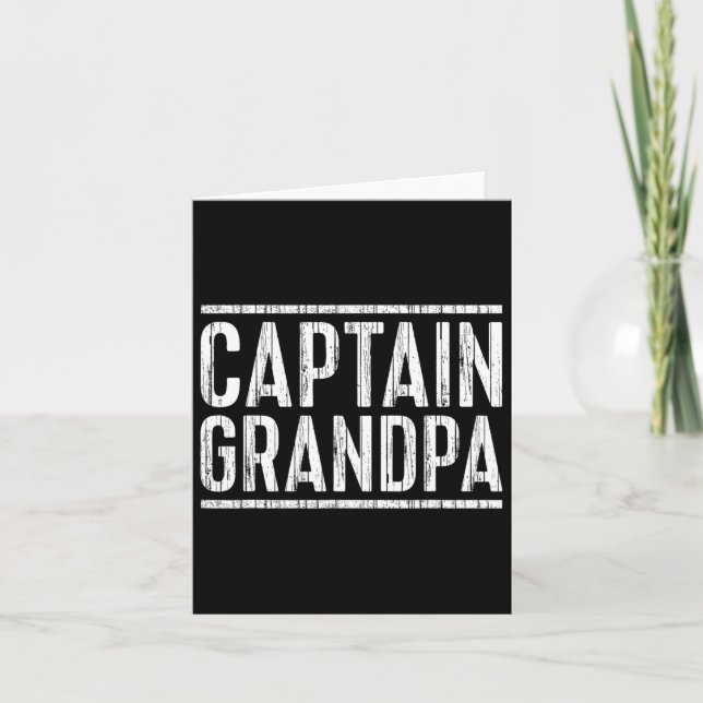 Captain Grandpa Shirt Men Fathers Day Boot Karte (Vorderseite)