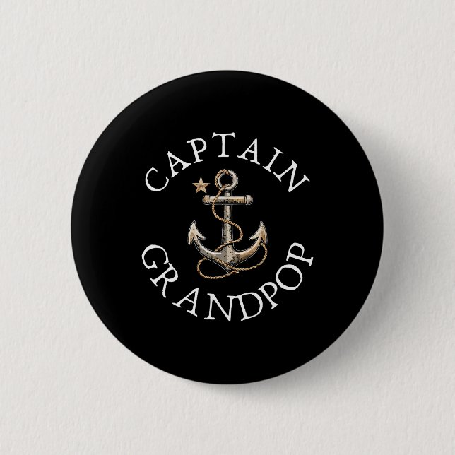 Captain Grandpop Boat Segelboot Vintag Anch Button (Vorderseite)