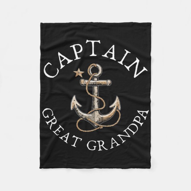 Captain Great Opa Boat Segelboot Vintag Fleecedecke (Vorderseite)