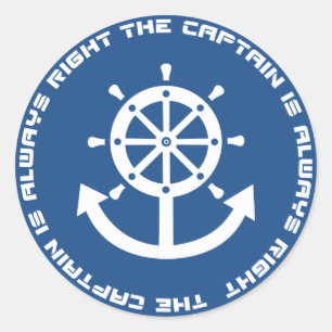 Captain hat immer recht runder aufkleber