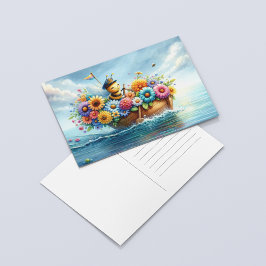 Captain Honeybee's Floral Flotilla Postkarte