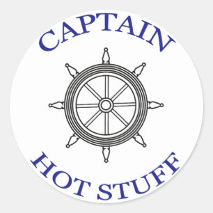 "Captain Hot Stuff" Runder Aufkleber