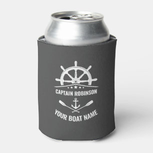 Captain Ihr Boot Name Nautical Anchor Oars Helm Dosenkühler