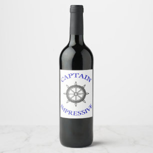 Captain Impressive Wine Label Weinetikett