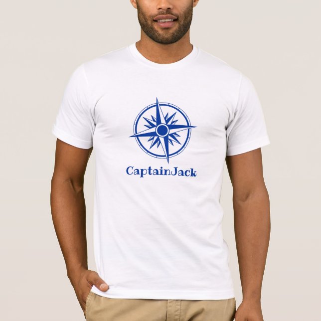 "Captain Jack" Anpassen der Compass Rose T Shirt (Vorderseite)