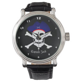 Captain Jack Watch, Pirates Flag, Skull /Boot Armbanduhr