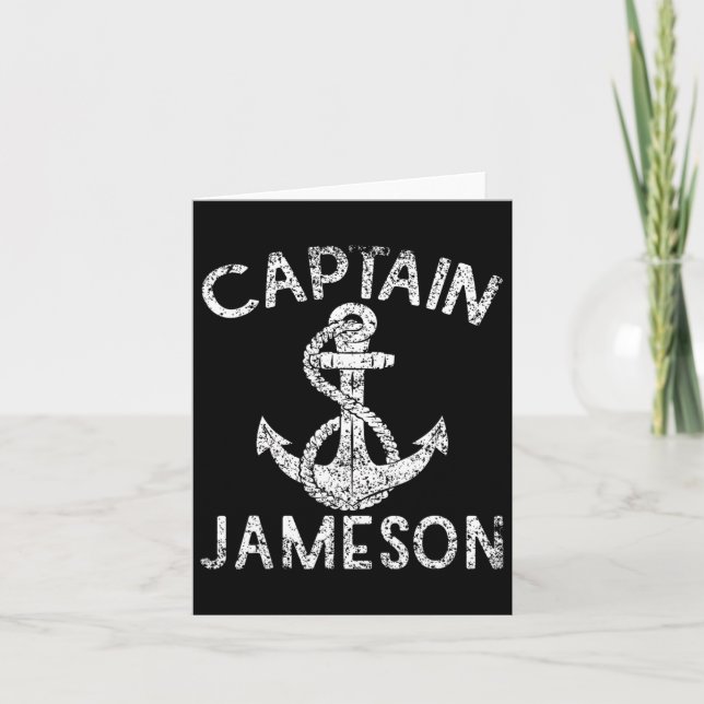 Captain Jameson Yacht Anchor Boat Boating Karte (Vorderseite)