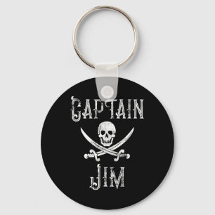 Captain Jim Vintag Personalisiert Pirate Skull Boa Schlüsselanhänger