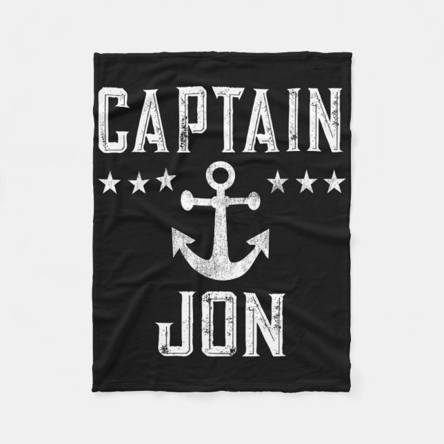 Captain Jon Boating-Geschenk für Bootsliebhaber  Fleecedecke (Vorderseite)