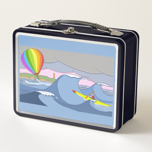 Captain Kayak und die Ballon Metal Lunch Box (Vorderseite)