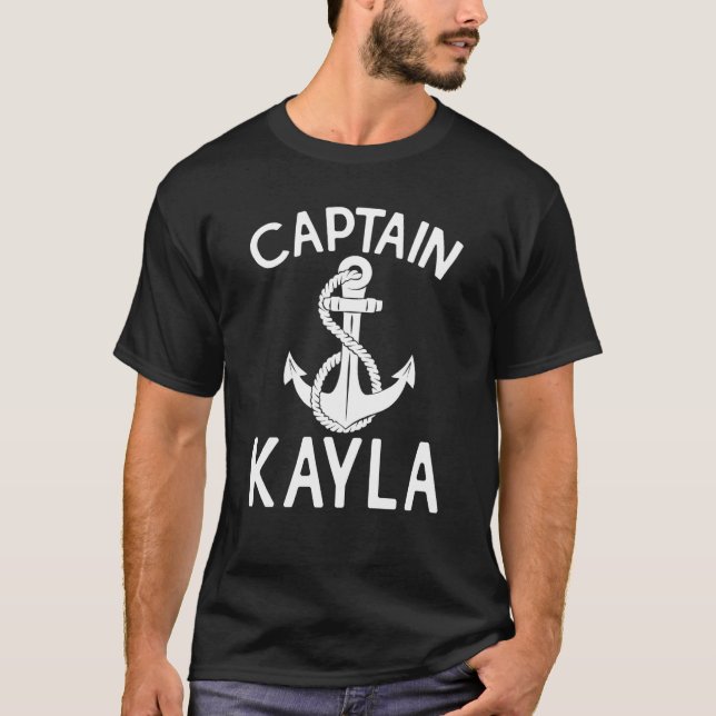 Captain Kayla Yacht Anchor Boat Ship T-Shirt (Vorderseite)