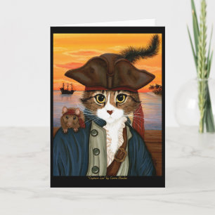 Captain Leo, Pirate Cat & Rat Fantasy Art Card Karte