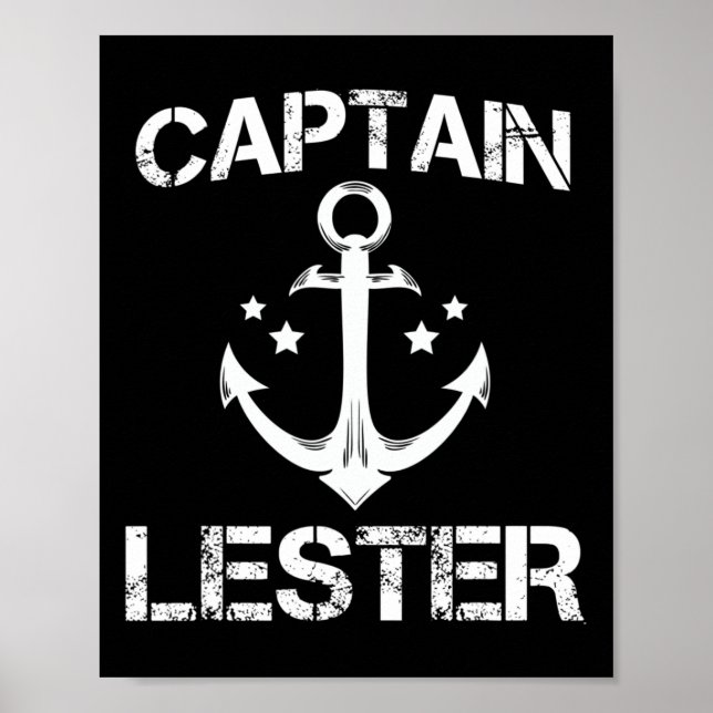 Captain Lester Funny Birthday Personalisiert Name  Poster (Vorne)