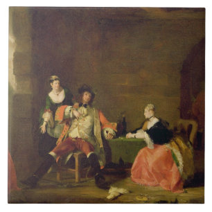 Captain Macheath Upbraided durch Polly und Lucy im Fliese