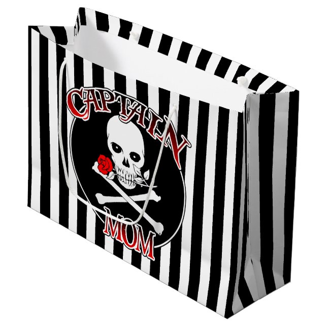 Captain Mama Gift Bag Große Geschenktüte (Vorderseite Schrägansicht)