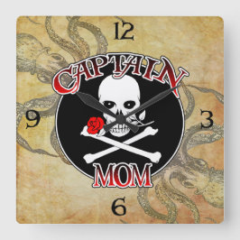 Captain Mama - Von den Deep begeistert Quadratische Wanduhr