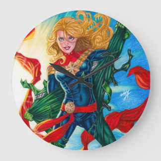 Captain Marvel ~ Carol Danvers Große Wanduhr
