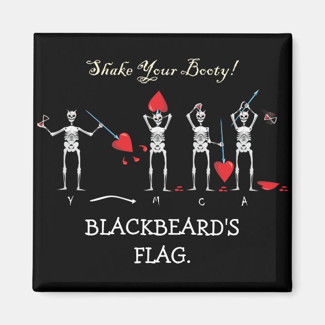 CAPTAIN MAYFLOWERS Blackbeard-Flag Magnet (Vorne)