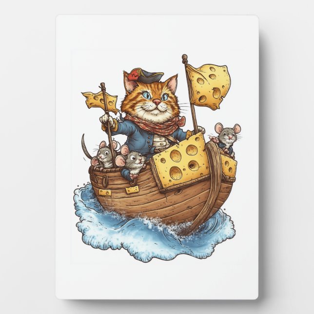 Captain Meowbeard � Funny Pirate Cat Graphic Fotoplatte (Vorderseite)