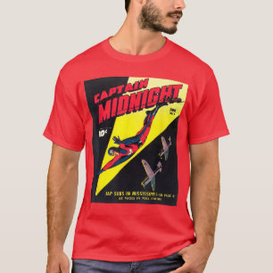 CAPTAIN MIDNIGHT Vintage Wingsuit Held Comic Strip T-Shirt