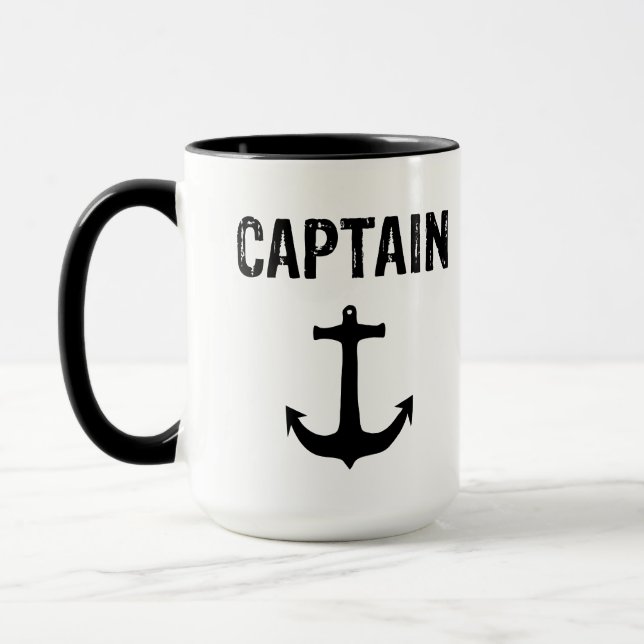 Captain, minimalistisches Design Tasse (Links)