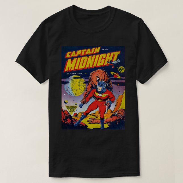 Captain Mitternacht Vintages Comic Classic T-Shirt (Design vorne)