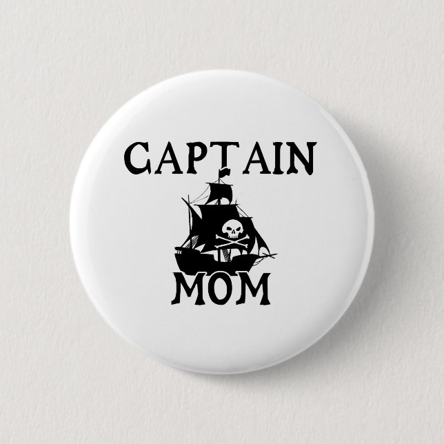 Captain Mom Sm Round Button (Vorderseite)