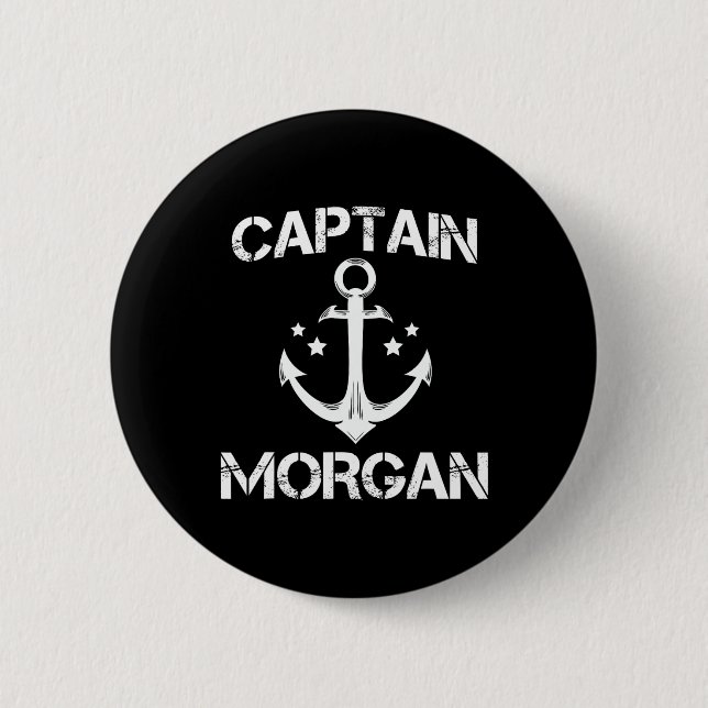 Captain Morgan Funny Birthday Personalisierter Nam Button (Vorderseite)